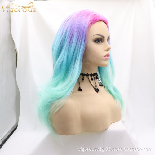 Vigorous long hair cosplay ombre for black women cheap non lace fashion wholesale synthetic fiber hair wigs